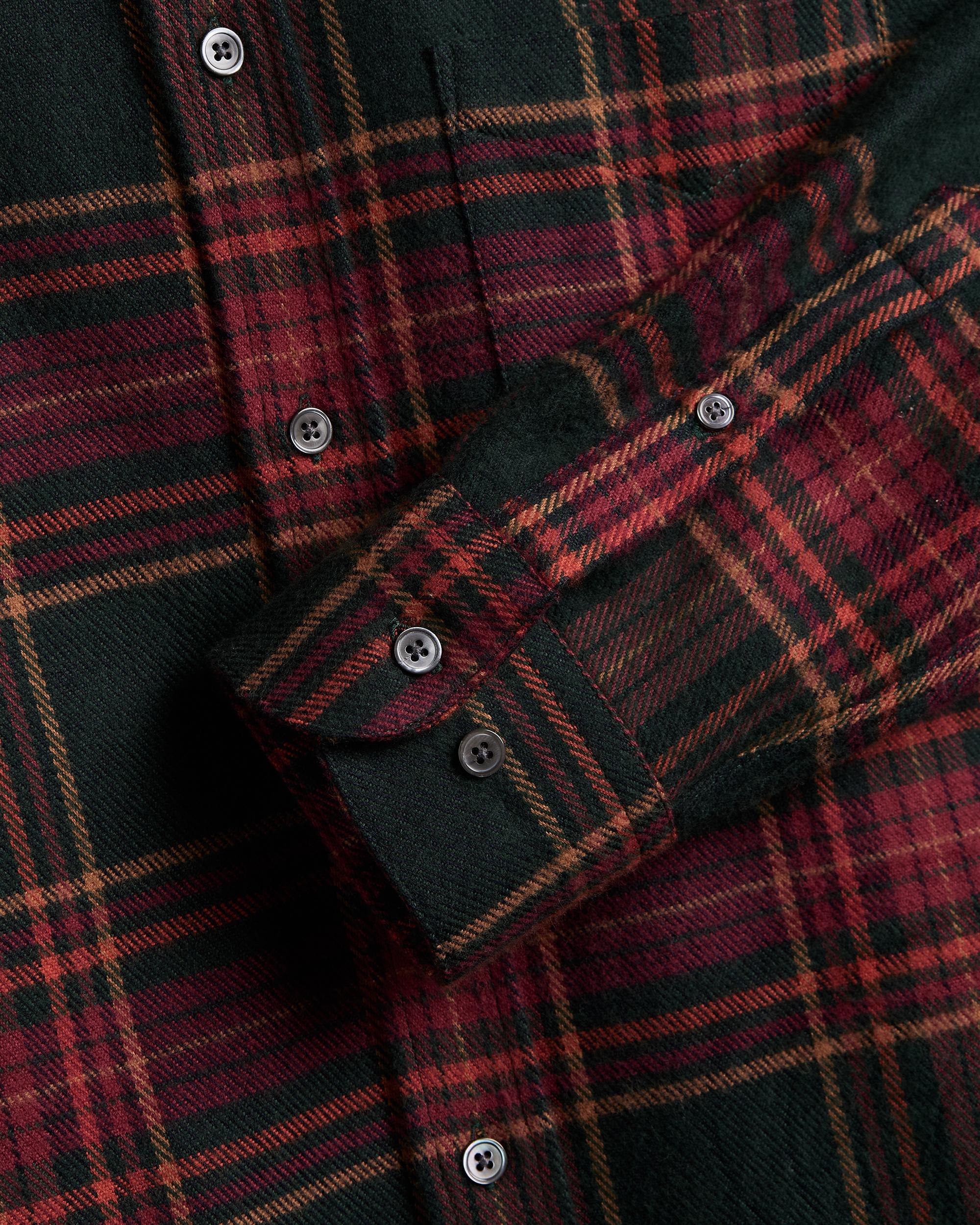 Portuguese Flannel Bravio Checkered Flannel Shirt Herren Hemd kariert rot